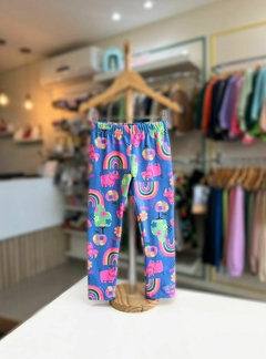 CALÇA SUEDE ESTAMPADA AZUL