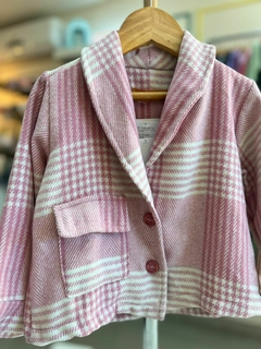 CASACO ALFAIATARIA XADREZ ROSA - comprar online