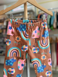 CALÇA SUEDE ESTAMPADA MARROM - comprar online