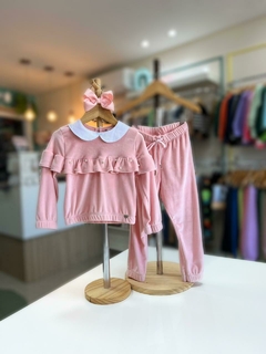 CONJUNTO VELUDO ROSÊ - comprar online
