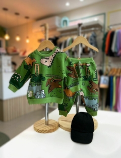 CONJUNTO MOLETOM BABY DINOS VERDE - comprar online