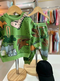 CONJUNTO MOLETOM BABY DINOS VERDE na internet