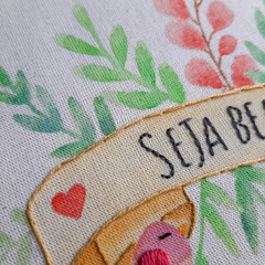 Quadro bastidor bordado - Seja bem-vindo na internet