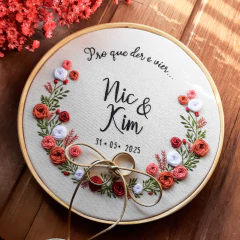 Bordado Personalizado - Porta-Alianças - comprar online