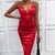 Vestido feminino cetim classic em V 1 Pça