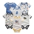 Conjunto Body Algodão Desenhos 6 Pças