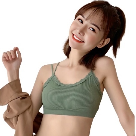 Top Sutiã Esportivo Com Renda Alças Cruzadas Fitiness Malhação Corrida Sem Aro Roupa Intima Moda Feminina