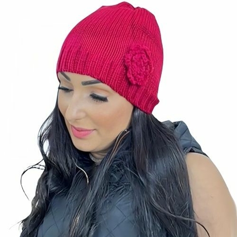 Touca Flor Feminina Diversas Cores Moda Outono Inverno