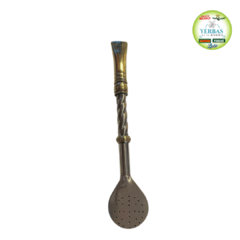 BOMBILLON PICO DE REY ALPACA Y BRONCE LABRADO CON DOBLE GUARDA - comprar online