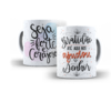 Caneca Seja forte e corajoso- Gratidão Porque ate aqui nos ajudou o Senhor