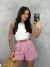Shorts Listrado Alfaiataria com cinto