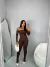 Conjunto Canelado Feminino Calça E Blusa Manga Longa Ciganinha