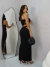 Conjunto Cropped Com Decote com Saia Longa e Fenda em Tecido Canelado Premium - Ilha do Charme - Sua Loja de Roupas e Moda Feminina