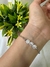 Pulsera eslabón con perlas chatas