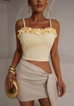 Cropped babadinho (ribana) cor fucsia - comprar online