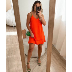 vestido flor laranja - comprar online