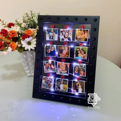 PORTA RETRATO AMOR EM LED PÉROLAS NEGRAS 12 FOTOS - comprar online