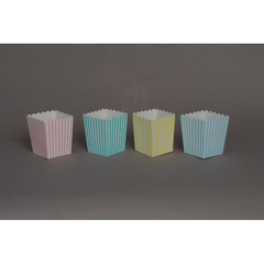 Pochoclera Rayas aqua (8x9,5x11cm )