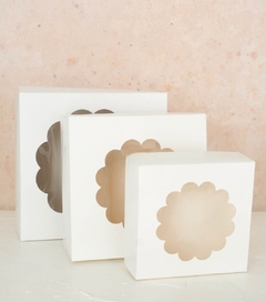 Caja visor flor ( 24x24x11 cm ) - Blanca