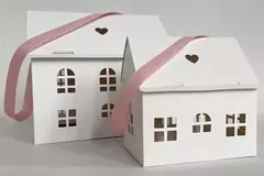 DISEÑO CASITA L 23x15x14CM- (Cinta de raso color salmon)