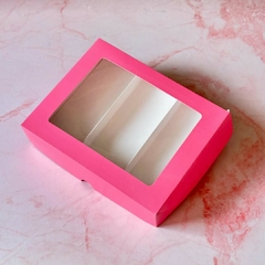 Caja degustación rosa (22x17x5,5 cm ) - Bisagra con division - comprar online