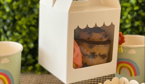 CAJA CUPCKAKE ( 10x10,5x10,5 cm ) Porta Taza