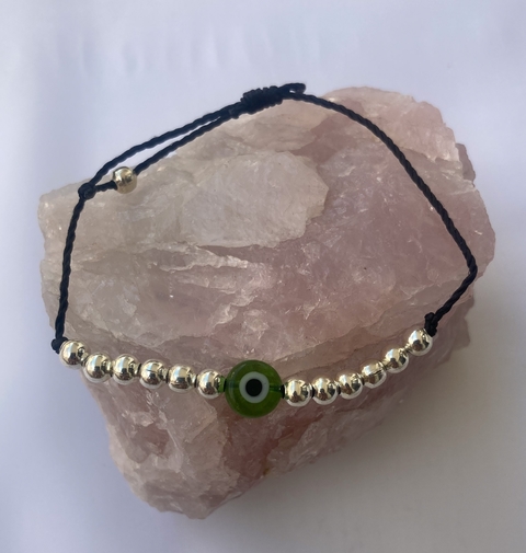 Pulsera chic negra ojito