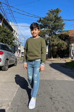 Buzo de frisa con puño tejido niño