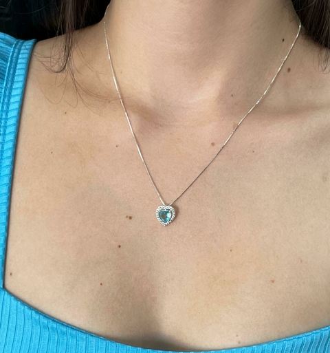 COLAR CORAÇÃO PRINCESA COM BORDA CRAVEJADO - comprar online