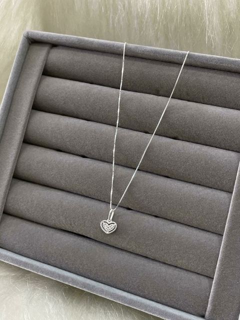 COLAR CORAÇÃO BORDADO 45CM