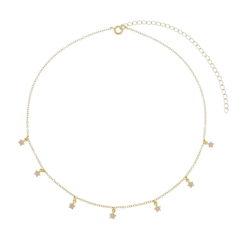 NAMORADA CLÁSSICA- CHOKER DE ESTRELAS CRAVEJADAS