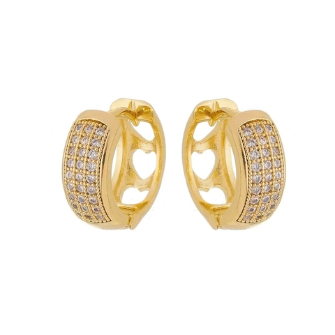 NAMORADA ROMÂNTICA- BRINCO DE ARGOLINHA CRAVEJADA COM CORAÇÃO