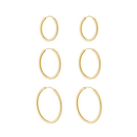 TRIO BRINCOS DE ARGOLAS DE TORÇÃO