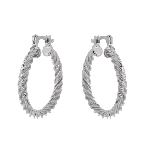 BRINCO ARGOLA DE TUBO TORCIDO GRANDE COM PINO ITALIANO STATEMENT (R)