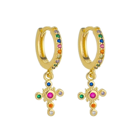 ARGOLINHA COM CRUZ COLORS CRAVEJADO - RELIGIOSOS