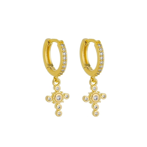 ARGOLINHA COM CRUZ CRISTAL CRAVEJADO - RELIGIOSOS