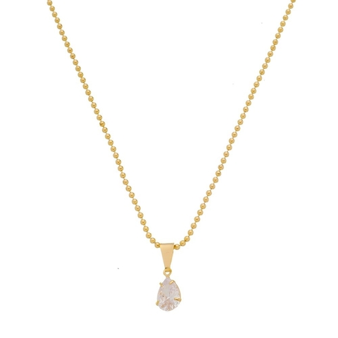 COLAR DE BOLINHAS E GOTA CRISTAL