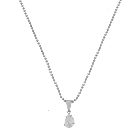 COLAR DE BOLINHAS E GOTA CRISTAL (R)