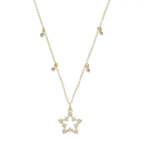 CHOKER DE ESTRELA E PONTOS DE LUZ EM ZIRCÔNIA BANHADA A OURO- SELENA