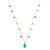 COLAR DE GOTA TURMALINA COM CRISTAIS COLORS BANHADO NO OURO HELLEN