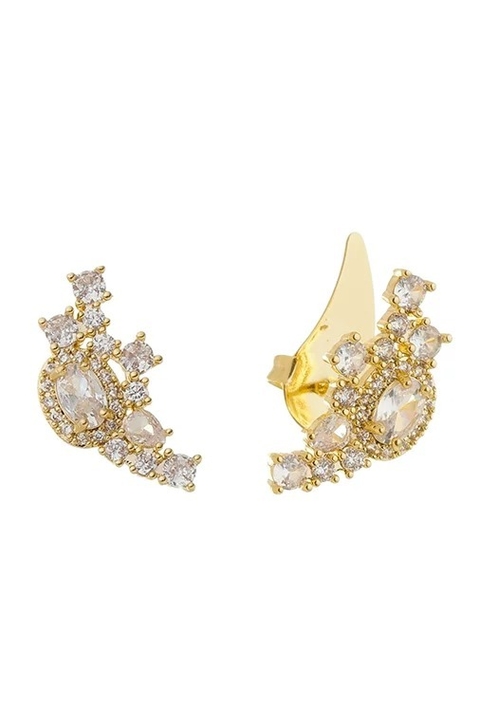 BRINCO EAR CUFF LUXO CRAVEJADO EM ZIRCÔNIAS