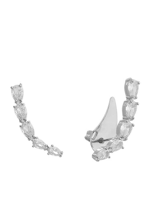 BRINCO EAR CUFF DE GOTAS CRISTAL NO RÓDIO