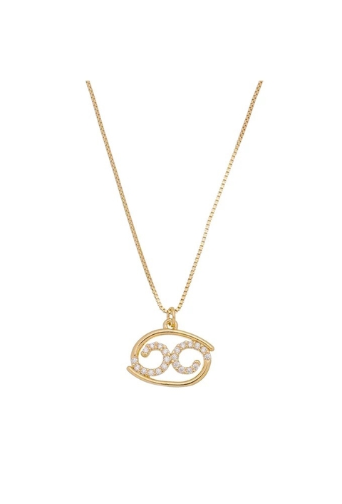 COLAR DE SIGNO DE CÂNCER CRAVEJADO