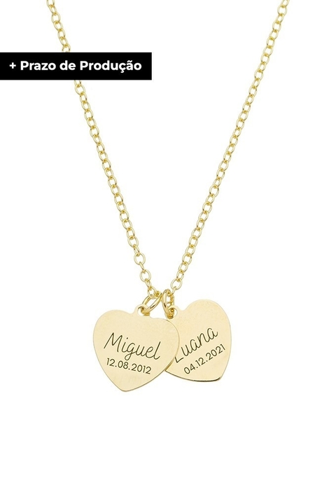 COLAR PERSONALIZADO DOIS NOMES E DUAS DATA UNIQUE