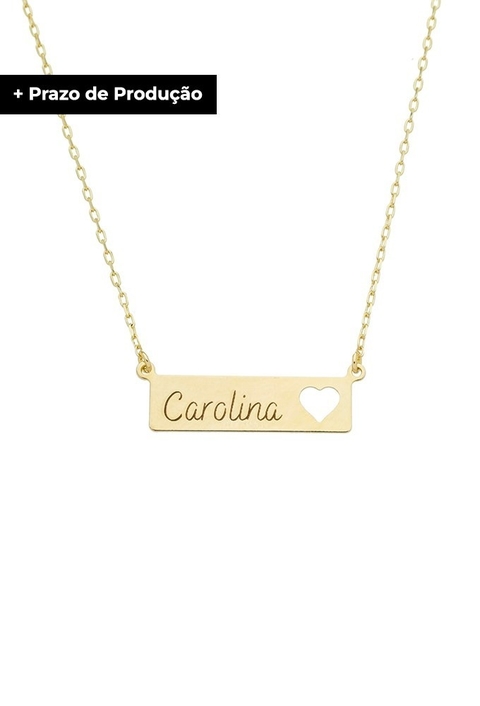 COLAR PERSONALIZADO PLACA COM NOME NO OURO UNIQUE