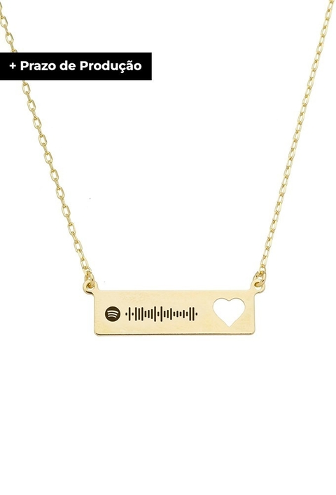 COLAR PERSONALIZADO MÚSICA SPOTIFY NO OURO UNIQUE