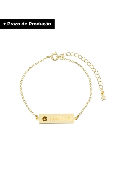 PULSEIRA PERSONALIZADA MÚSICA SPOTIFY NO OURO UNIQUE