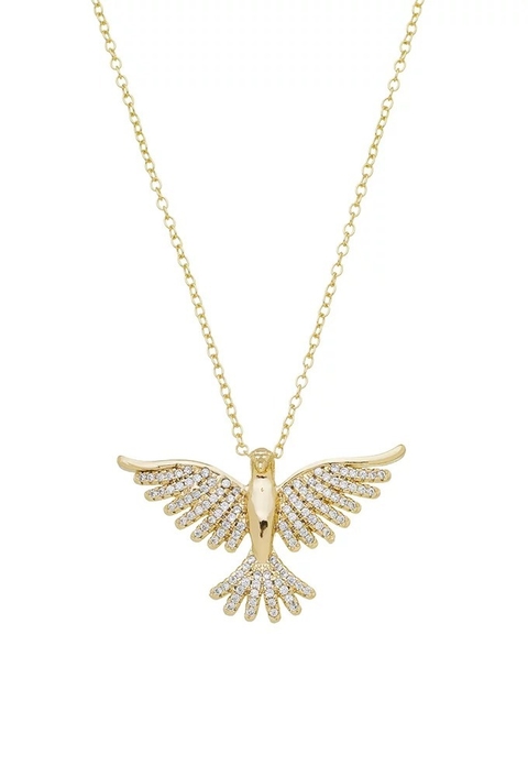 COLAR ESPÍRITO SANTO CRAVEJADO COM ZIRCÔNIAS BLUE JEANS