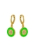 BRINCO DE ARGOLINHA REDONDO ESMALTADO VERDE