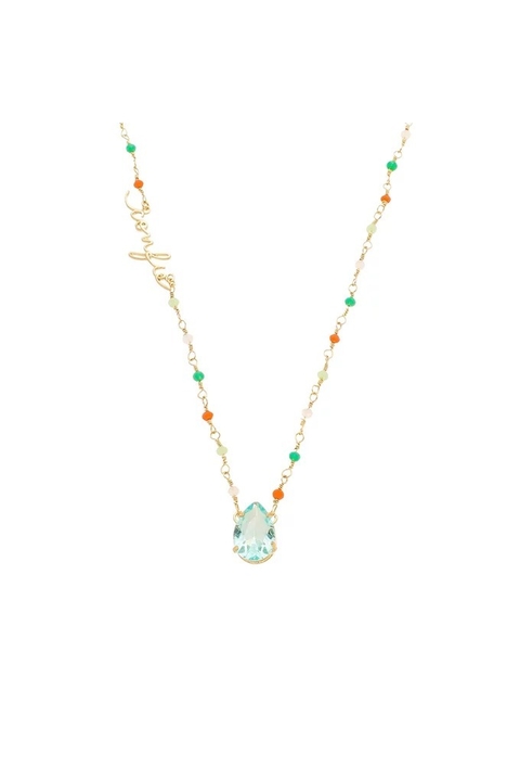 COLAR PINGENTE CONFIE E GOTA AZUL PARAÍBA